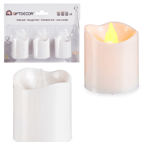 Vela LED sem Chama Pequena (Pack de 3)