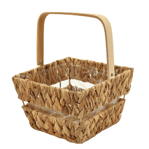 Cesta Decorativa con Asa Cuenca Natural, 26 cm (3 uds)