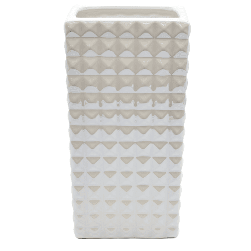 Xogo de 12 floreiros de cerámica Bella brancos 8 cm