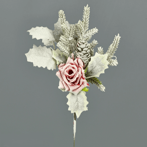 Rose Artificielle de Noël, 22 cm (12 unités)