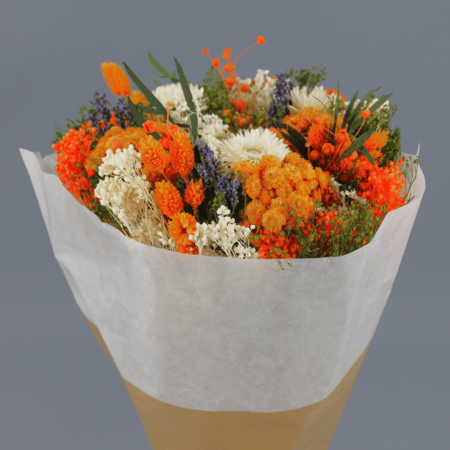 Bouquet de Fleurs Séchées Fantasy Orange