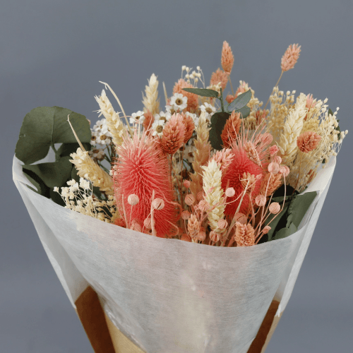 Ramo de Flores Secas Light Rosa, Flor seca de 30 cm de comprimento La Sempreviva