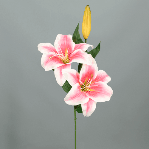 Lirio artificial, Flor artificial de 66 cm de largo, pack de 12 uds