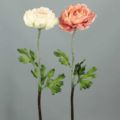 Renoncules artificielles assorties, Fleur artificielle de 51 cm de long, lot de 24 unités