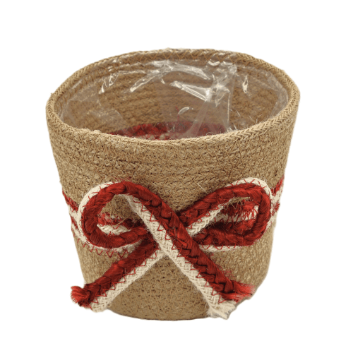 Cesta de Vime Cónica com Laço 15 cm