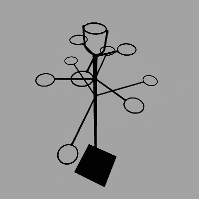 Pedestal Candelabro de Forxa Negro 100 cm