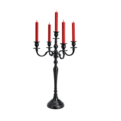 Chandelier 5 bras noir, 31 cm