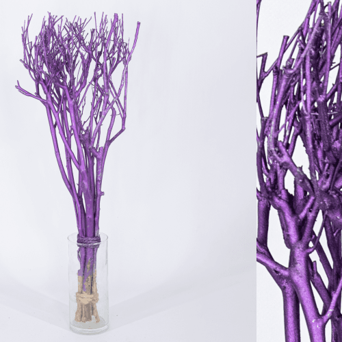 Branche décorative de lilas peinte violette