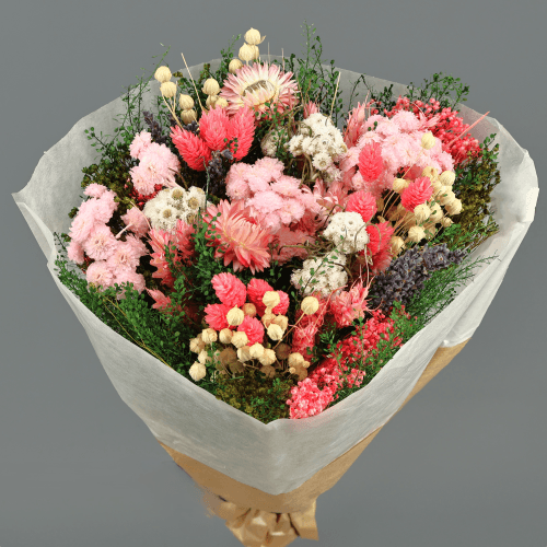Bouquet de Fleurs Séchées Rose Fantasy