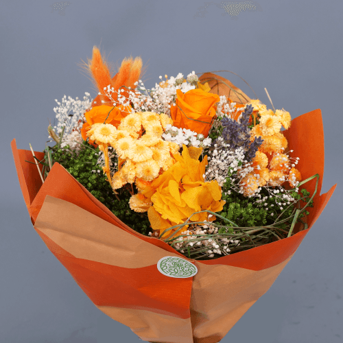 Bouquet Fleurs Séchées Garden Orange