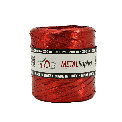 Rafia Metalizada, Rojo, 1 tallos, 200cm
