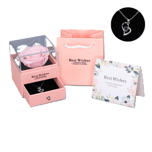 Collar y Rosa Eterna · Caja Rosa