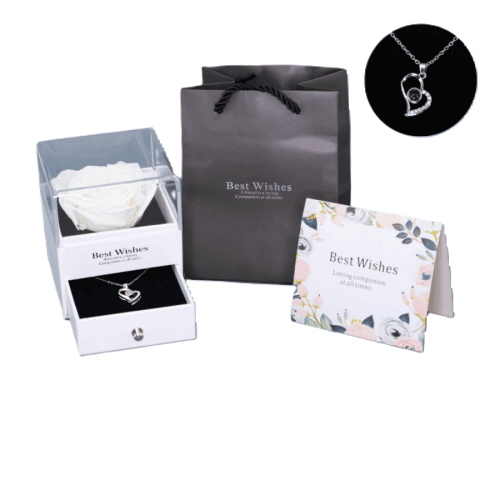 Collar y Rosa Eterna · Caja Blanca