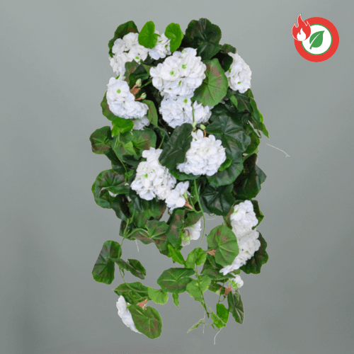 Géranium blanc artificiel 73 cm ou lot de 3 tiges 29 cm