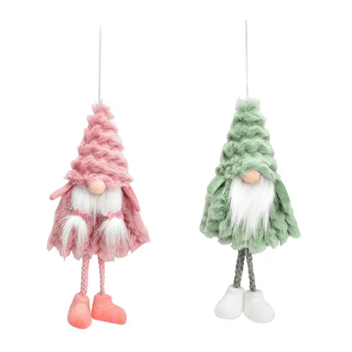 Suspension de Noël gnome à plis Rosa/Verde, 20 cm (12 unités)