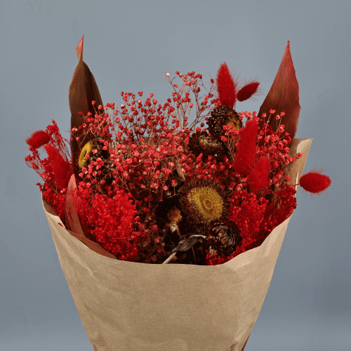 Ramo de Flores Secas Trade Vermelho, Flor seca de 50 cm de comprimento