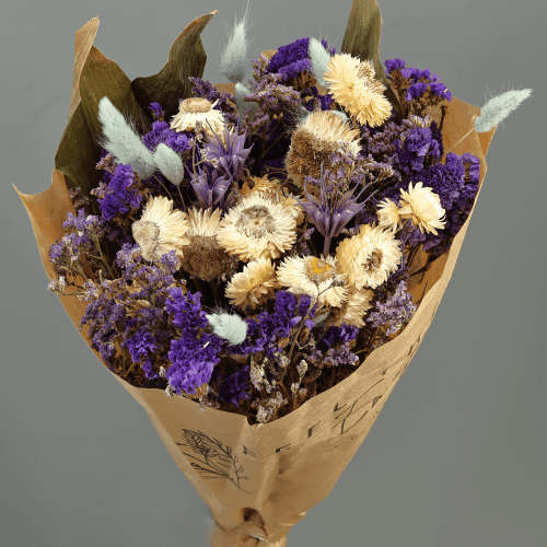 Ramo de Flores Secas Trade Azul, Flor seca de 50 cm de comprimento