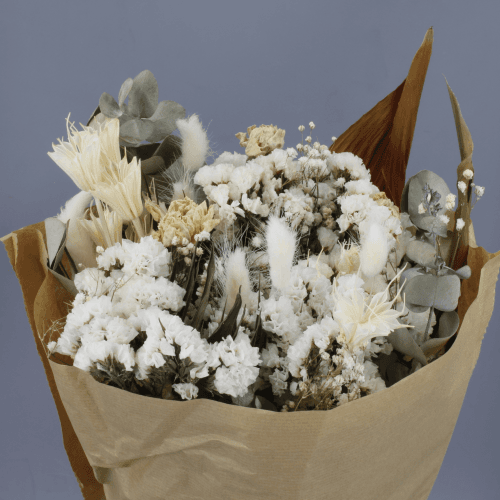 Ramo de Flores Secas Trade Branco, Flor seca de 50 cm de comprimento