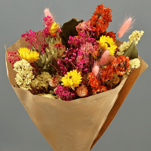 Bouquet de Fleurs Séchées Multicolore Néon 50 cm