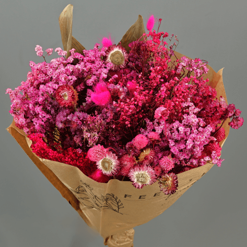 Ramo de Flores Secas Fúchsia, Flor seca de 50 cm de comprimento