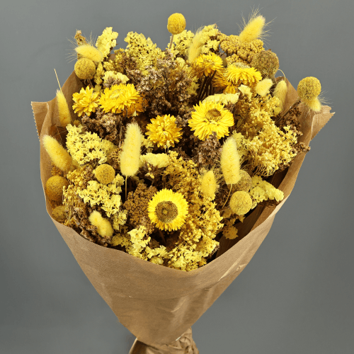 Ramo de Flores Secas Amarelo, Flor seca de 50 cm de comprimento