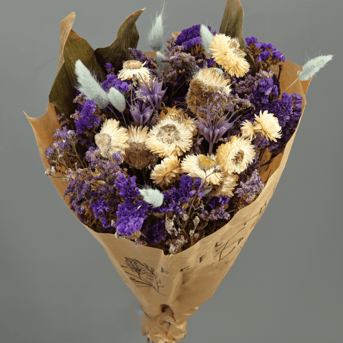 Ramo de Flores Secas Azul, Flor seca de 50 cm de comprimento