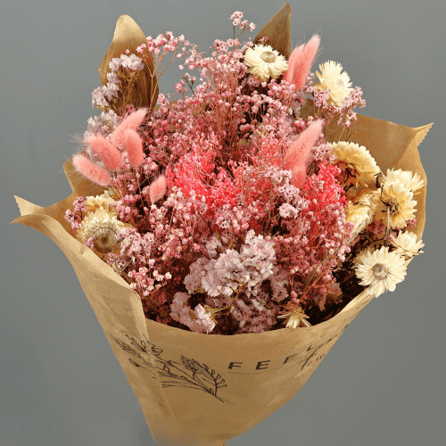 Ramo de Flores Secas Rosa, Flor seca de 50 cm de comprimento