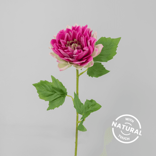 Dahlia Artificiel (Toucher Naturel), Fleur artificielle de 60 cm de long, lot de 12 unités