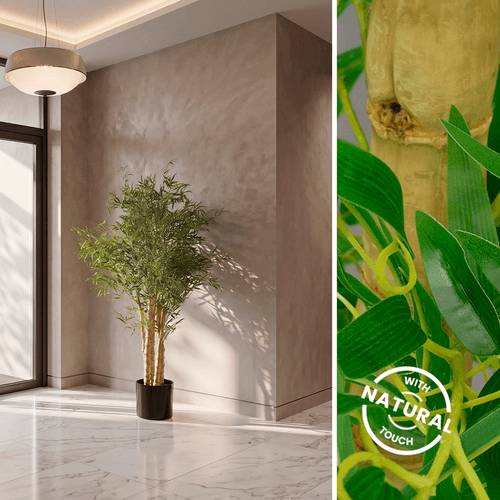 Arbre de Bambou Artificiel Tropical, Fleur artificielle de 150-240 cm de long