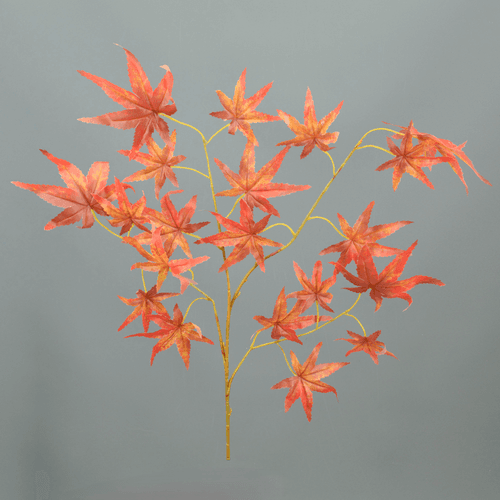 Lot de 12 branches artificielles de feuille d'érable vertes, Fleur artificielle de 64-70 cm de long, lot de 12 unités