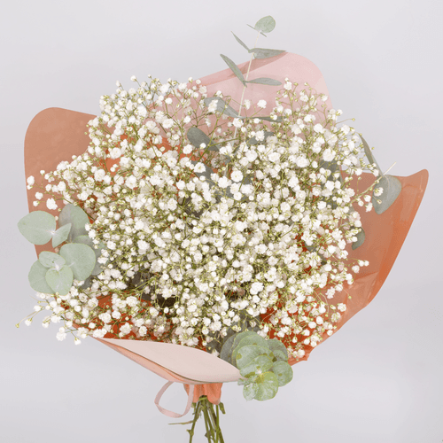 Ramo de eucalipto e flores variadas, Flor fresca de 40 cm de comprimento, 2 hastes