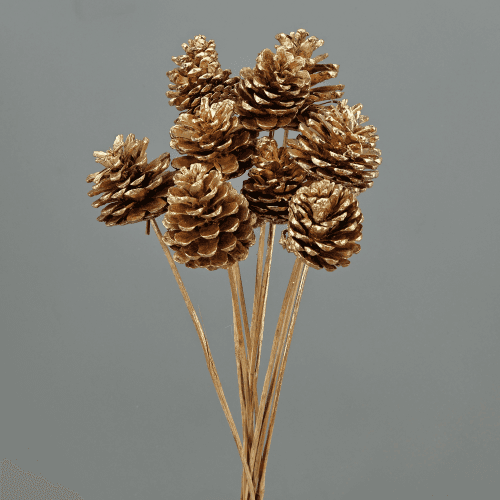 Pomme de Pin Décorative Dorée (Pick)