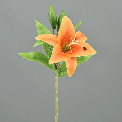 Lirio Artificial (Azucena), Flor artificial de 36 cm de largo, pack de 12 uds