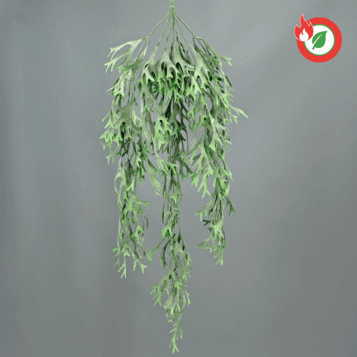 Helecho Cuerno de Ciervo Artificial Ignífugo, Flor artificial de 80 cm de largo