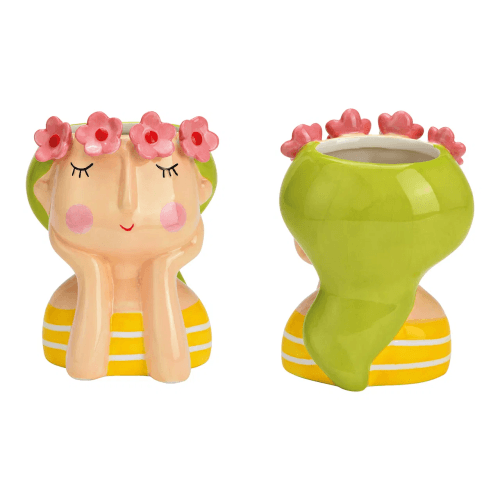A Maceta Mujer Flores, 12 cm