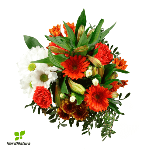 Bouquet en Tonos Naranja
