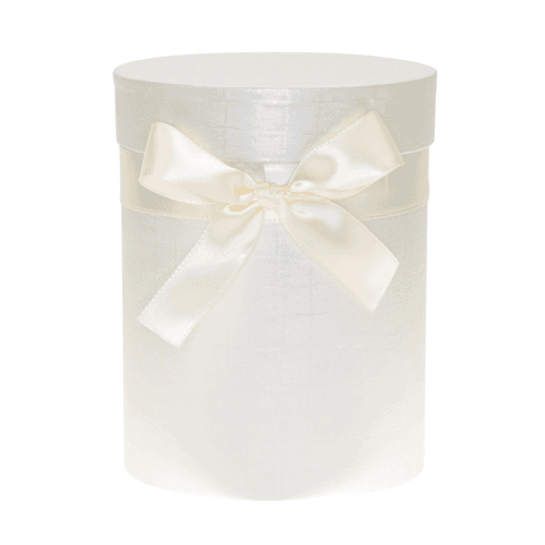 Caja Redonda para Flores Leonore Blanca 13 cm (juego de 2)