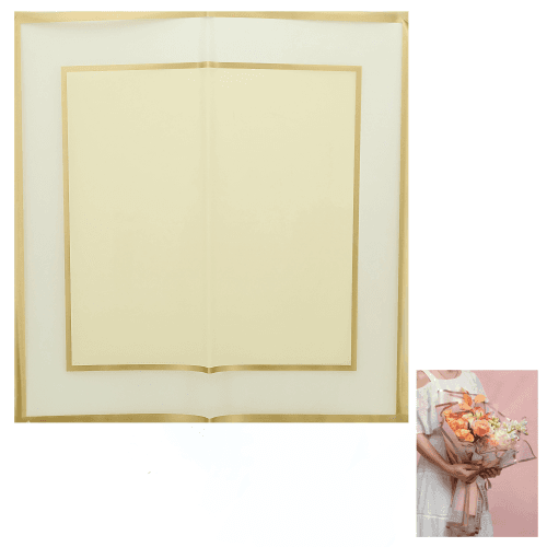 Hoja de papel floral crema, 58 x 58 cm (2 uds)