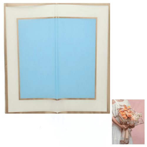 Hoja de papel floral azul claro, 58 x 58 cm (2 uds)