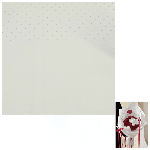 Hoja de papel con corazones blanca, 57 x 57 cm (2 uds)