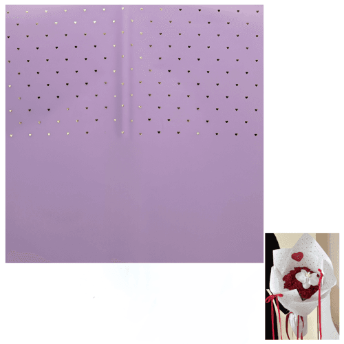 Hoja de papel con corazones lavanda, 57 x 57 cm (2 uds)