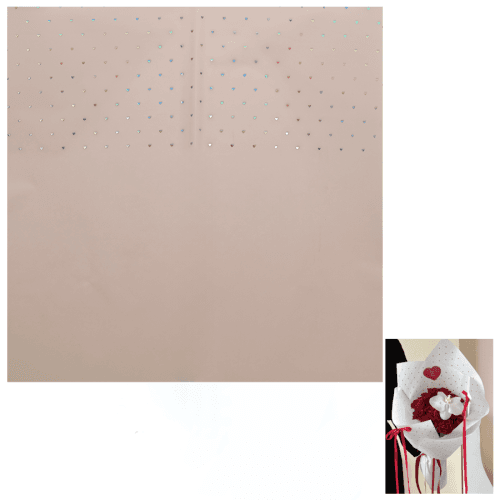 Hoja de papel Hearts rosa claro Plata, 57 x 57 cm (2 uds)