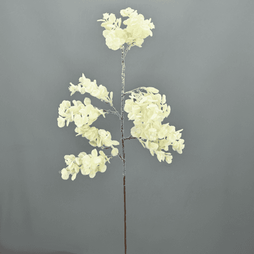 Rama de Eucalipto Artificial Blanco, Flor artificial de 83 cm de largo, pack de 12 uds