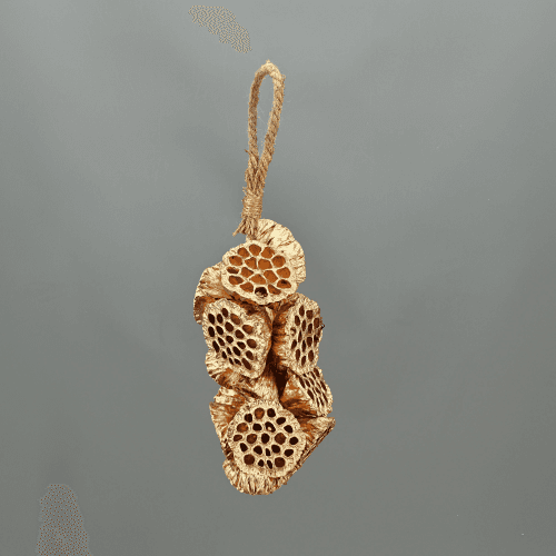 Guirnalda Loto Navideña Oro Blanco 26 cm, 26 cm