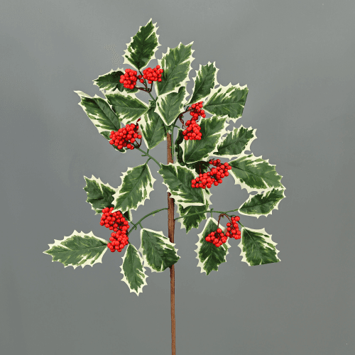 Ornements de Noël avec Houx et Baies Rouges Rojo, 30 cm (4 unités)
