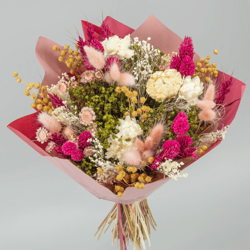 Ramo de Flores Secas Verdna Fucsia 30 cm