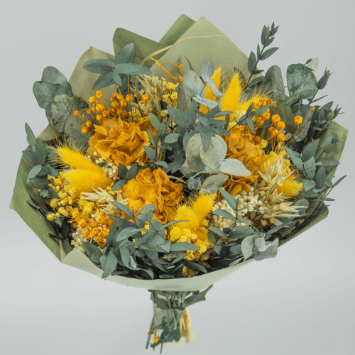 Ramo de Flores Secas Marta Amarelo, Flor seca de 30 cm de comprimento
