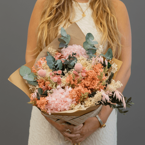 Bouquet de Fleurs Séchées Alexandra Rose Clair