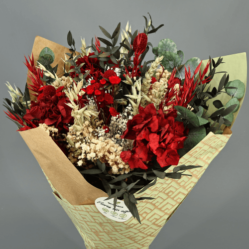 Bouquet de Fleurs Séchées Emma Rouge