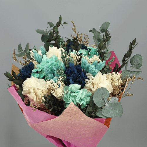 Bouquet de Fleurs Séchées Vega Bleu Ciel